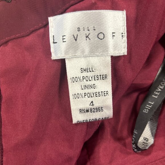 Bill Levkoff Bridesmaid Dress Wine Women's Size 4 - 1777 - Picture 7 of 8